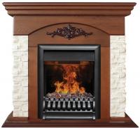 Электрокамин Real Flame Neapolis темное дерево с очагом 3D Oregan