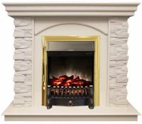 Электрокамин Real Flame Elford белый дуб с очагом Fobos Lux