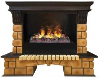 Электрокамин (очаг+портал) Real Flame Stone Brick с очагом 3D Cassette 630