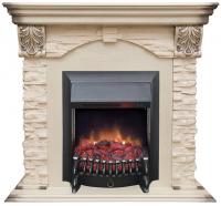 Электрокамин Real Flame Dublin LUX белый дуб с очагом Fobos Lux