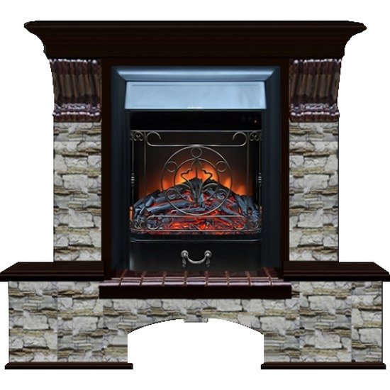 Электрокамин Glenrich Бостон К Алтай/Венге с очагом Majestic
