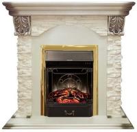 Электрокамин Real Flame Dublin LUX белый дуб с очагом Majestic Lux