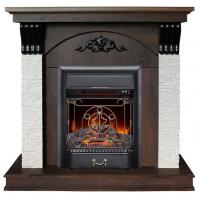 Электрокамин Real Flame Corfino темный орех с очагом Majestic Lux
