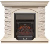 Электрокамин Real Flame Elford белый дуб с очагом Majestic Lux